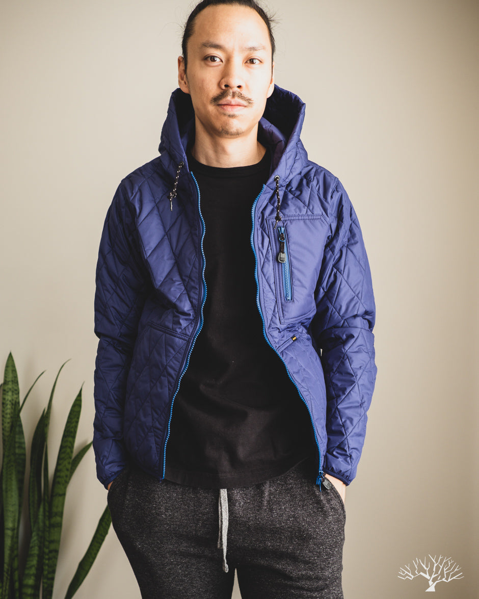 Iron Heart Lightweight Quilted Parka Jacket - Blue