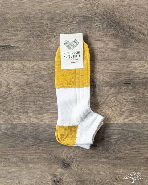 Linen Cotton Anklet Sock - Tram Yellow